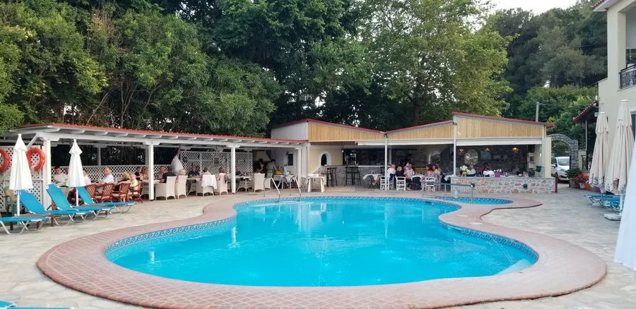 Swimming pool in front of the bar
