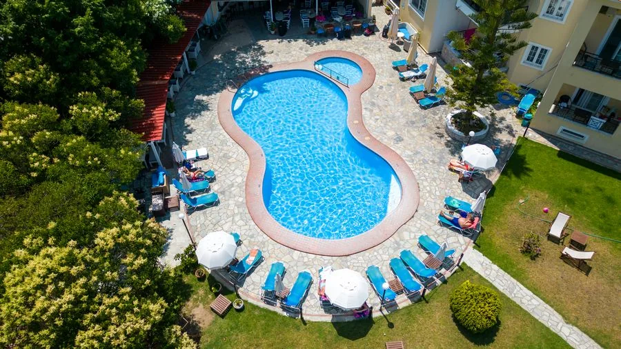 Main pool and separate children’s pool from above