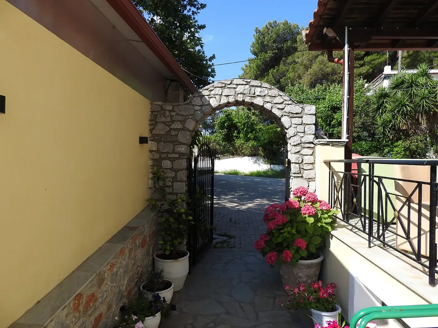 Walkway and balcony outside the studios