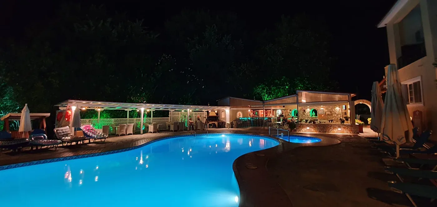 Edem pool and bar after dark