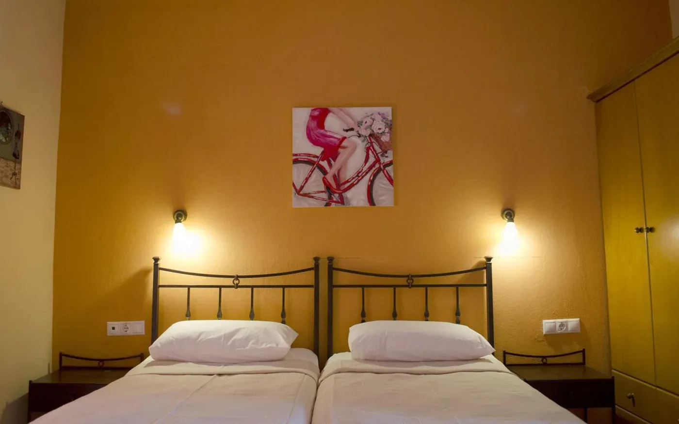 Double bedroom with warm bedside lights